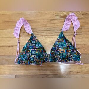 Strawberry Milk Mob Square Flair Bikini Top